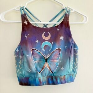 Silverwind Butterfly Yoga Pilates Dreamy Flight Criss Cross Tank Top Bra Large